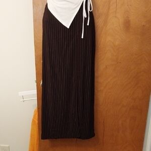 KB& Company Stretch Pinstripe Maxi Skirt